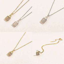 Jewelery Designer Brand Necklace Choker Chain Crystal Gold Sier Plated Stainless Steel Letter Pendants Fashion Womens with Box Original Quality