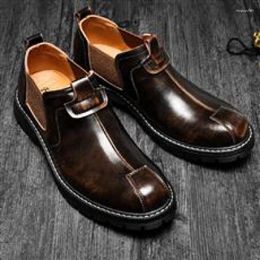 Dress Shoes Men's Genuine Leather Derby British Style Lace-up Office Business Handmade Gradient Colour Oxford