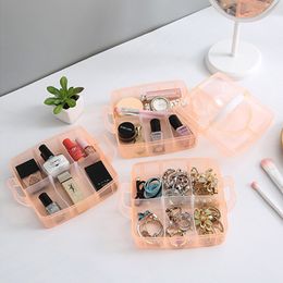 Storage Box Plastic Portable Detachable Jewelry Storage Box 3 Layers Detachable Transparent Cosmetics Holder Wholesale 3117