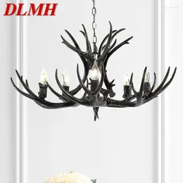 Chandeliers DLMH Nordic Antler Pendent Lamp American Retro Living Room Dining Villa Coffee Shop Clothing Store Decoration Chandelier