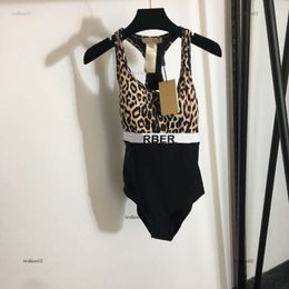 Brand Swimwear Women Bikini Designer one-piece swimsuit Fashion LOGO sexy leopard print girls Swimsuits vacation beach clothing Apr 26