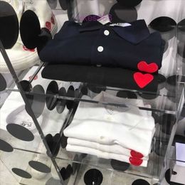 Designer T Commes des Garcons Chaopai Play Love Polo Shirt Mens e Womens Coppia Tanda Cotone Short Short Short Parenge Child Child Set Half