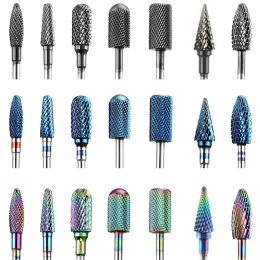 Bits Milling Cutter For Manicure Carbide Rainbow Tungsten Nail Drill Bits Machine Accessories Rotary Electric Nail Files Tools