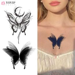 Tattoo Transfer 1PCS Waterproof Temporary Tattoo Sticker 3D Butterfly Fake Tattoo Leg Arm Art Disposable Temporary Butterfly Tattoo Sticker 240426