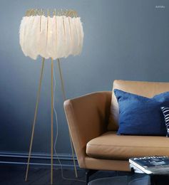 Floor Lamps Ins Feather Lamp Light Hall Modern Minimalist Floors For Living Room Creative Girls Art Lamparas De Pie Led