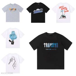 Trapstar Mens T-Shirts Summer Tshirt Short Suit 2.0 Chenille Decoded Rock Candy Flavour Ladies Embroidered Bottom Tracksuit T Shirt 258 Trapstar Tracksuit