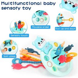 YK6L Mobiles# Development Baby Rattle Teether Toys Montessori Silicone Pull String Games Baby Toys 1 Year Teething Toys For Babies 6 12 Months d240426