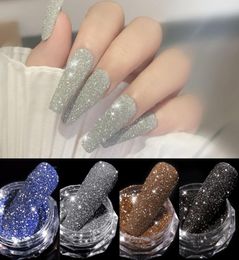1Box Sparkling Diamond Silver Reflective Nail Glitter Powder Dust Fine Shiny Pigment Holographic Nails Art Decorations7259496