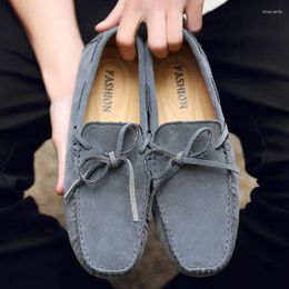 Casual Shoes 2024 Loafers Men Handmade Leather Driving Flats Slip-on Moccasins Boat Plus Size Lace-up Lazy Bean