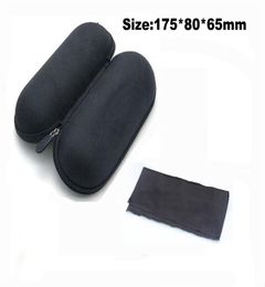 Black circle with cloth Cover Sunglasses Case For Women men Glasses Box With EVA Zipper Eyewear Cases Eyewear Accessories2188924