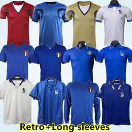 1982 ItalyS Classic Retro Soccer jerseys ROSSI 1990 94 96 98 R.BAGGIO MALDINI Totti Del Piero 2000 2006 Pirlo Inzaghi Cannavaro Materazzi Nesta Buffon Footbal Shirt