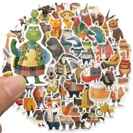 6UC0 Tattoo Transfer 10/50PCS Cute Funny Fairy Tale Animal Dressed Illustration Stickers Decals DIY Notebook Phone Suitcase Luggage Wall Car Sticker 240427