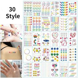 Butterfly Temporary Tattoo Stickers Rainbow Expression Face Hand Lovely Body Art Waterproof Fake Tattoos Tatouage Temporaire 240423