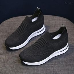 Casual Shoes Slip On Women's BlackFemale Footwear Mesh Breathable High Platform And Low Price Shoe A Y2k Fashion Offer H