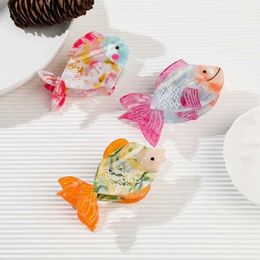 Hair Clips Barrettes YHJ Creativity Cute Coloured Fish Claw Acetic Acid with Water Crab Clip Female