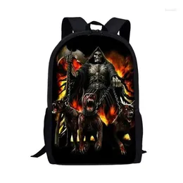 School Bags Cool Skull Print Men Backpack Kids Boys Girls Backpacks Child For Teenage Daily Bagpack Book Bag Back Packs Bookbag