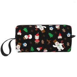 Storage Bags Christmas Cosmetic Bag Women Kawaii Large Capacity Snowman Year Gnome Makeup Case Beauty Toiletry