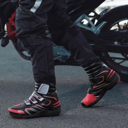 Cycling Shoes Motorcycle Boots Waterproof Racing Men Motorbike Moto Motocross Microfiber Leather Protector