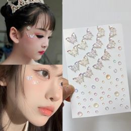 Tattoos New Rhinestones for Face Festival Makeup Crystals Stickers for Kids Diamond Gems Jewelry Stickers Adhesive Glitters for Face