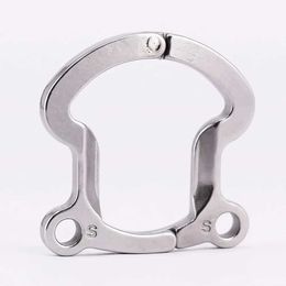 Nxy Cockrings Stainless Steel Anti off Ring for Male Cock Cage Metal Chastity Devices Accessories 240427