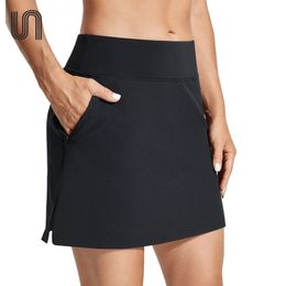 تنورات Golf Golf Athletic Skirt خفيفة الوزن مع شورتات Spandx الرياضية للرياضة لتجريب التنس الصيف اليومية الملابس السوداء 240422