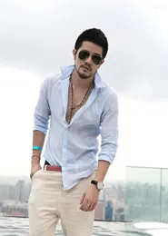 Men's Casual Shirts Thin Linen Pure Cotton Long Sleeved Shirt Suitable For Spring And Summer Top