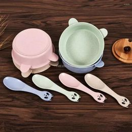 Bowls Baby Feeding Tableware Set Eco-Friendly Toddle Plate Dish Children Dishes Dinnerware Kids Anti- Training Bowl Spoon