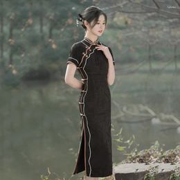 Ethnic Clothing Summer Daily Pos Improved Qipao Young Girls Slim Long Cheongsam Eremonial Wedding Attire For Women