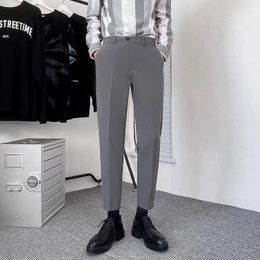 Men's Suits Suit Pants Men Slim Fit Fashion Social Mens Dress British Style Solid Color Casual Office Formal Trousers