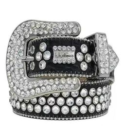 Luxurys Fashion Designer BeltSimon Men's Belt Ladies Sparkling Diamond Belt Black Base Black Blue White Multicolor4831193