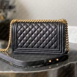 High Quality Fashion Boy Flap Designer Bag Caviar Lambskin Ladies Bags Handbag 25cm Classic Medium Crossbody Purse women camera shoulder bags Soft Messenger Clutch