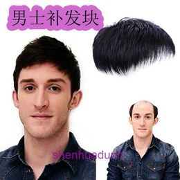 Mens hair patches wigs mens real human on the top of head short and