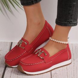 Casual Shoes Comemore 2024 Summer Flats Leather Round Head Shallow Mouth Shoe Women Soft Bottom Flat Heel Loafers Large Size