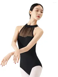 Stage Wear Dance Uniform Female Ballet Practise Gymnastics One Piece Top Mesh Exclusive High Crotch Shape For Chinese