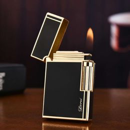 Derui 1206 Side Grinding Wheel Soft Fire Lighter Iatable Without Gas Metal Cigarette Lighter for Man