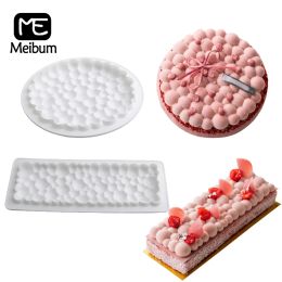 Moulds Meibum Round Bubble Cake Moulds Mousse Silicone Moulds Stainless Steel Tart Ring Dessert Baking Tools Party Pastry Bakeware Set