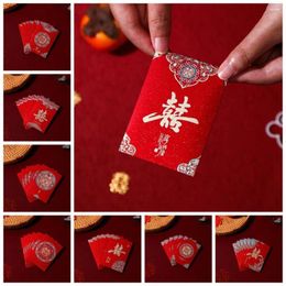 Gift Wrap 20pcs Lucky Money Pocket Traditional Multiple Patterns Good Luck Red Envelope Wishes Bags Party Gifts