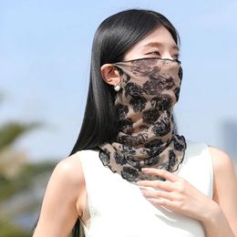 Berets Women Breathable Sunscreen Multi-Function Neck Collar Head Wraps Mask Scarf Summer Thin Anti-UV Face Cover