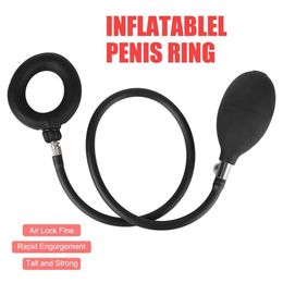 Nxy Cockrings Inflate Penis Rings Sex Toys for Men Cock Ring Air Lock Male Chastity Cage Adults 18 240427