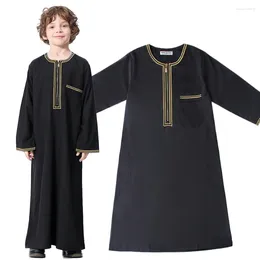 Clothing Sets Children Robe Teens Summer Solid Colour Outfit Kids 4-12 Years National Thobe Boys Long Sleeve Muslim Clothes 2024 Folk Thawb