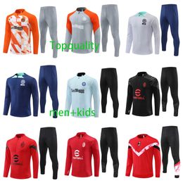 2023 2024 Iinter milanS aAC mIlans football Tracksuit training suit IBRAHIMOVIC LAUTARO Soccer Tracksuits jacket survetement men and kids kit Sportswear chandal7