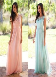 Cheap Country Bridesmaid Dresses Long 2020 Jewel Bohemian Bridesmaids Dress Chiffon Beach Wedding Guest Dress Maid Of Honour Gowns7966020