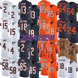 18 Caleb Williams 2 DJ Moore Football Jersey 85 Cole Kmet Darnell Wright Jaquan Brisker Tremaine Edmunds Rome Odunze Walter Payton Keenan Allen D'Andre Swift