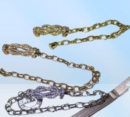 Gift selection Seiko full diamond titanium steel plated 18K Gold Ushaped 8shape horseshoe chain magnetic clasp Bracelet9310132