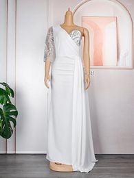 Ethnic Clothing White Eleagnt Luxury Long Skirt African Clothes For Women Bodycon Dashiki Bridesmaid Dress Robe Femme Party Occasions