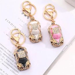 Keychains Portable Rhinestone Keychain Car Shape Pendant Colourful Bag Charm Fashion Accessories For Souvenir Unique