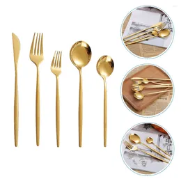 Dinnerware Sets Serving Utensils Cutlery Set Stainless Steel Tableware Flatware Steak Dessert Fork Reusable Silverware Forks