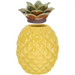 Storage Bottles Pineapple Tea Ceramic Jar Portable Holder Travel Canister Cookie Containers Flour Loose Box Tin