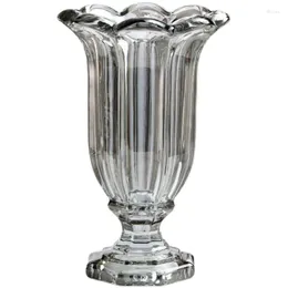 Vases Light Luxury Glass Vase Retro Petal Transparent Home Decoration Dining Table Ornaments