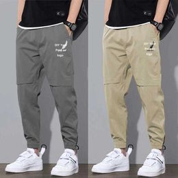Men's Pants Customized mens outdoor polyester pants mens work pants autumn elastic waist casual sportsL2404